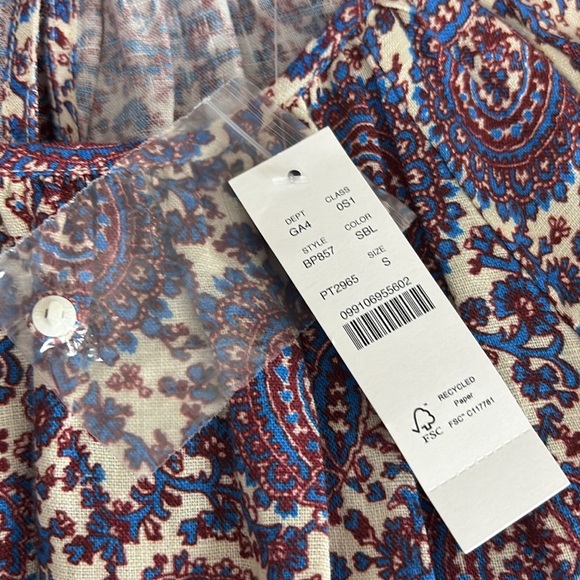 J. Crew Palermo 100% Linen Smocked Waist Dress in Floral Bouquet - NEW - Small - Picture 6 of 9